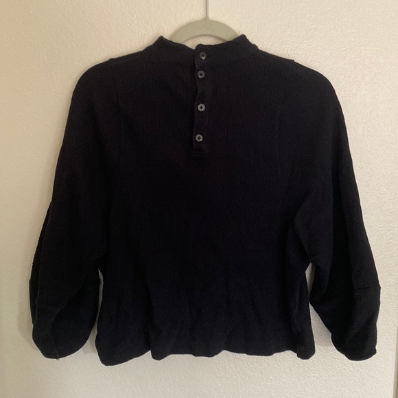 Madewell textured button back mock neck sweater - Picture 4 of 7